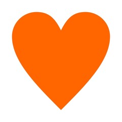 Heart, Symbol of Love and Valentine's Day. Flat Orange Icon Isolated on White Background. Vector illustration.