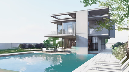 Architecture design of a luxury house