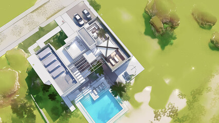 Architecture design of luxury villa