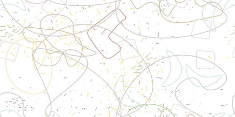 Chaotic Simple Seamless Pattern Textile One Line