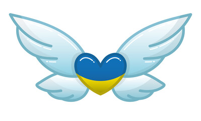 Flying Winged Heart supporting Ukraine
