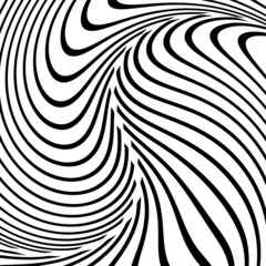 Retro background with curved, rays or stripes in the center. Rotating, spiral stripes.3d Abstract Texture with wavy, billowy lines. Optical art background.Psychedelic background.Circular and radial.