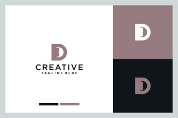 letter d door logo design - obrazy, fototapety, plakaty