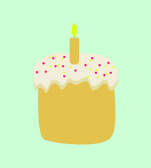 Easter cake Vector stock illustration. Cartoon style vector cake. A big Easter cake. Stock vector illustration in cartoon style isolated on white background.
