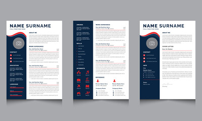 Professional Resume CV Template with Cover Letter  Creative Design Sidebar