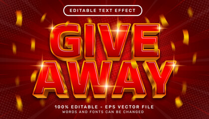 give away 3d text effect and editable text effect	