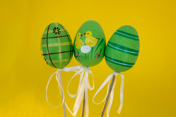 Easter eggs colored up in a traditional way