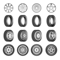 Rubber tires aluminum disks