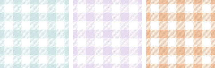 Checkered napkin stripes cells vintage seamless paterns vector set. Plaid