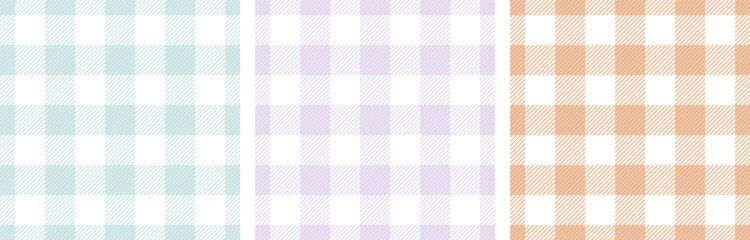 Checkered napkin stripes cells vintage seamless paterns vector set. Plaid