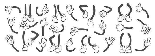 Cartoon feet arms - obrazy, fototapety, plakaty