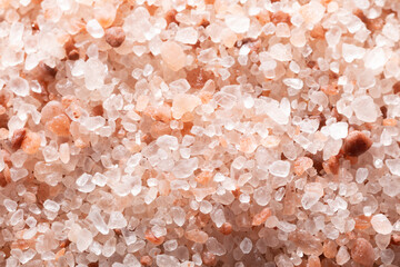 Fototapeta na wymiar Full frame shot of himalayan pink rock salt with copy space