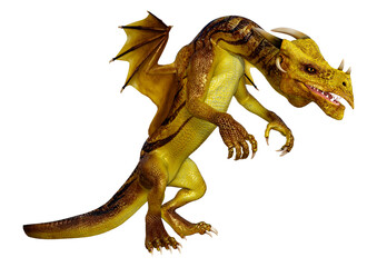 Fototapeta premium 3D Rendering Fairy Tale Dragon on White