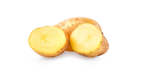 Naklejka na ściany i meble Young potato isolated on white background.