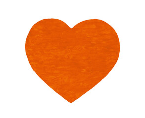オイルパステルで描いたハート・ダークオレンジ