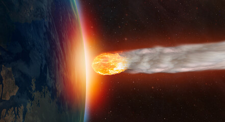 Attack of the asteroid (meteor) on the Earth 