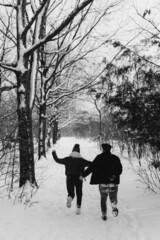 couple in winter park