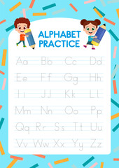 Alphabet tracking worksheet for children.
Uppercase letters are an alphabet  worksheet.
