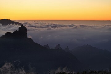 sunset in the mountains