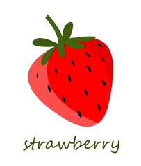 strawberries with leaves. vector illustration