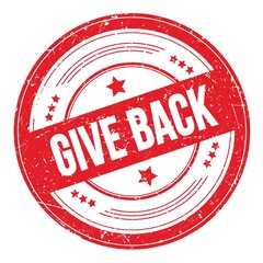 GIVE BACK text on red round grungy stamp.