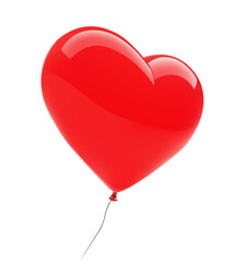 Fototapeta na wymiar 3d red heart vector illustration. 3D shaped glossy heart balloon decoration element.