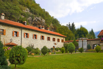 Fototapeta na wymiar Cells of Moraca Monastery in Montenegro