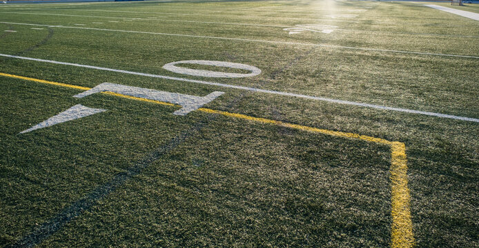 Ten Yard Line On an American Football Field