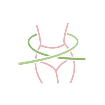 Weight loss icon, slimmy woman figure sign. Vector illustration