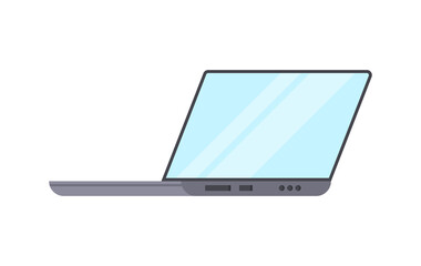 Open laptop with empty screen isometric icon vector illustration. PC electronic device for internet browsing working cyberspace communication isolated. Desktop portable notebook digital technology