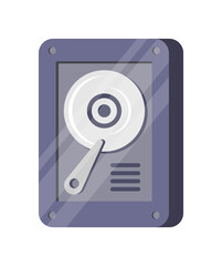 HDD hard disk drive isometric icon vector illustration. Computer hardware portable memory multimedia data server storage. PC backup device network protection digital cloud electronic equipment