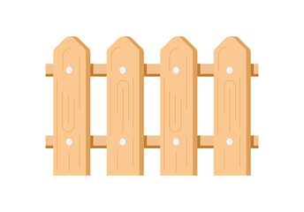 Rustic wooden fence isometric icon vector illustration. Wood border structure rural plank with handmade timber isolated. Traditional gardening picket wall area barrier. Outdoor agricultural landscape