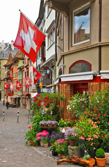 Augustinergasse street in Lindenhof  quarter. Zurich. Switzerland