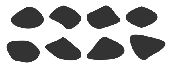 Blobs black shape icon. Random abstract symbol. Sign bubble silhouette vector.
