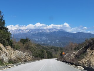 tzoumerka mountains in spring season in arta perfecture greece