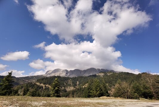 tzoumerka mountains in spring season in arta perfecture greece