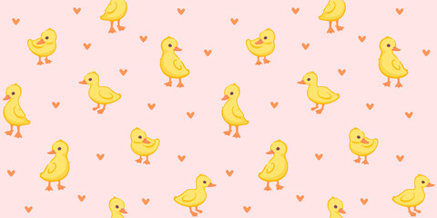 Seamless trendy pattern with chick. Outline vector illustration for prints, clothing, packaging and postcards.