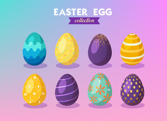 Easter egg collection. Vector illustration