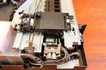 Components inside an inkjet printer Soft focus