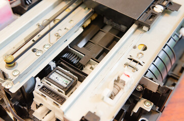 Components inside an inkjet printer Soft focus