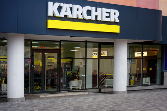Minsk, Belarus. Mar 2022. Karcher official store. Kärcher - German family-owned company that operates worldwide, known for its high pressure cleaners, floor care equipment, parts cleaning systems