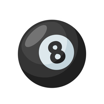 recommend clip art: Black Billiard Ball with Number Eight Isolated on White Background. Billiards Club Icon, Emblem for Pool Competition