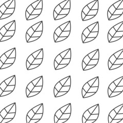 Leaf texture pattern on white background - Editable stroke.