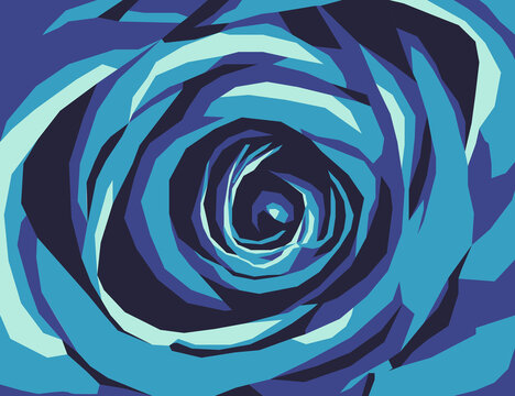 abstract blue angular background with a silhouette of a rose suitable for carpet embroidery or punch needle with an individual design background for wallpaper or for a website polygonal background