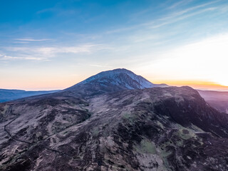 Obraz premium Aerial view of the Errigal in County Donegal, Ireland