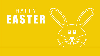 Happy easter card with bunny. Vector background
