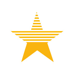 Star - horizontal line icon. Balanced star drawing. Vector illustration. Superiority. Gold stars. Award icon on white background.