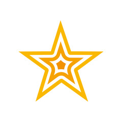 Star - intertwined stroke icon. Balanced star drawing. Vector illustration. Superiority. Gold stars. Award icon on white background.