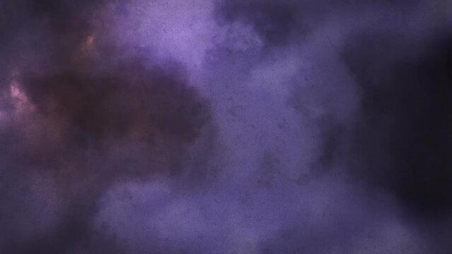 Animation of purple cloudy sky and storm