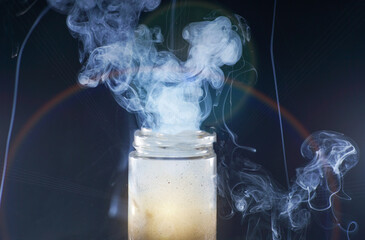 smoke on black background